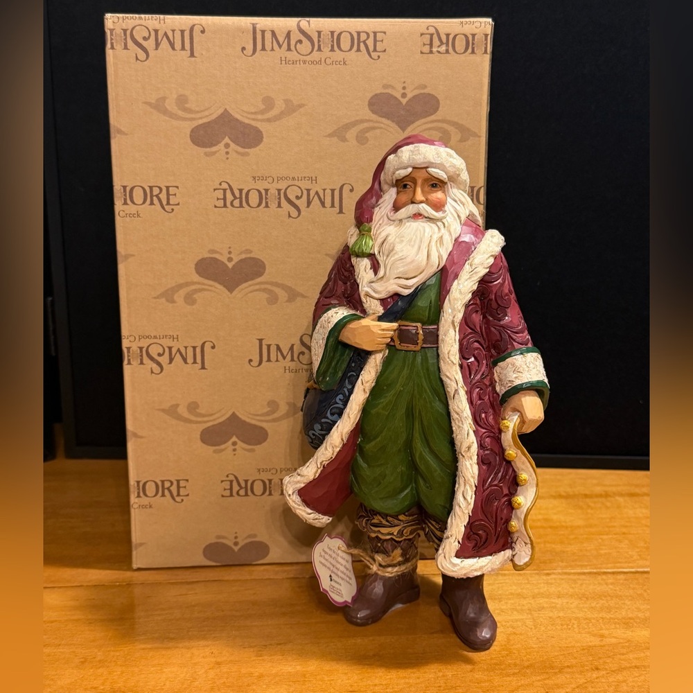 Christmas is Near Victorian Santa in Boots with Flowing Robe Jim Shore 2018